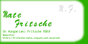mate fritsche business card